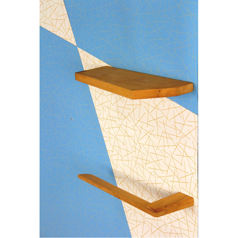 Vintage geometric formica coat rack by Drevokov Blatna, 1960s