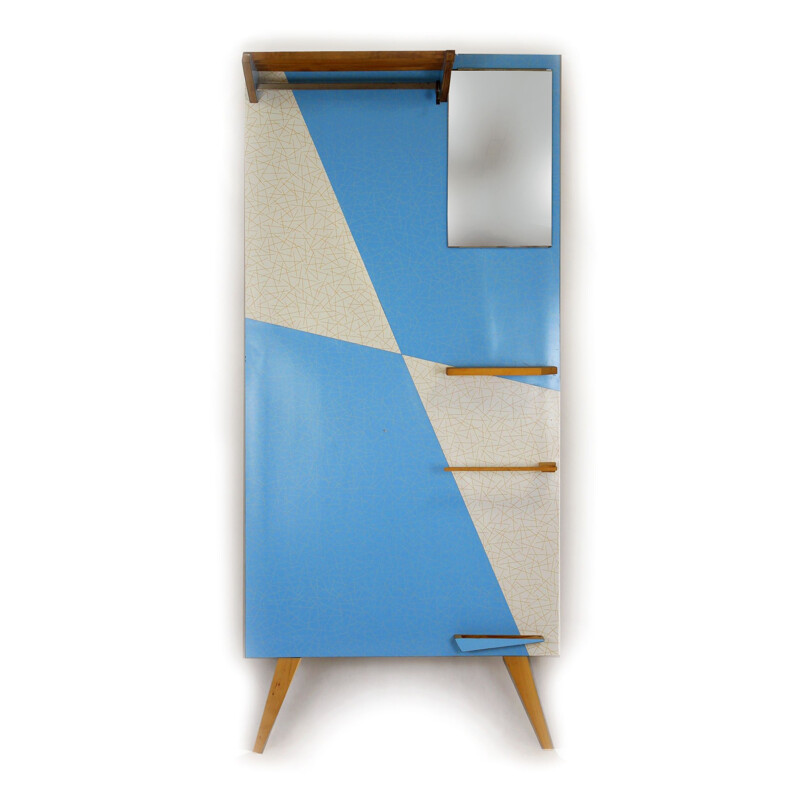 Vintage geometric formica coat rack by Drevokov Blatna, 1960s