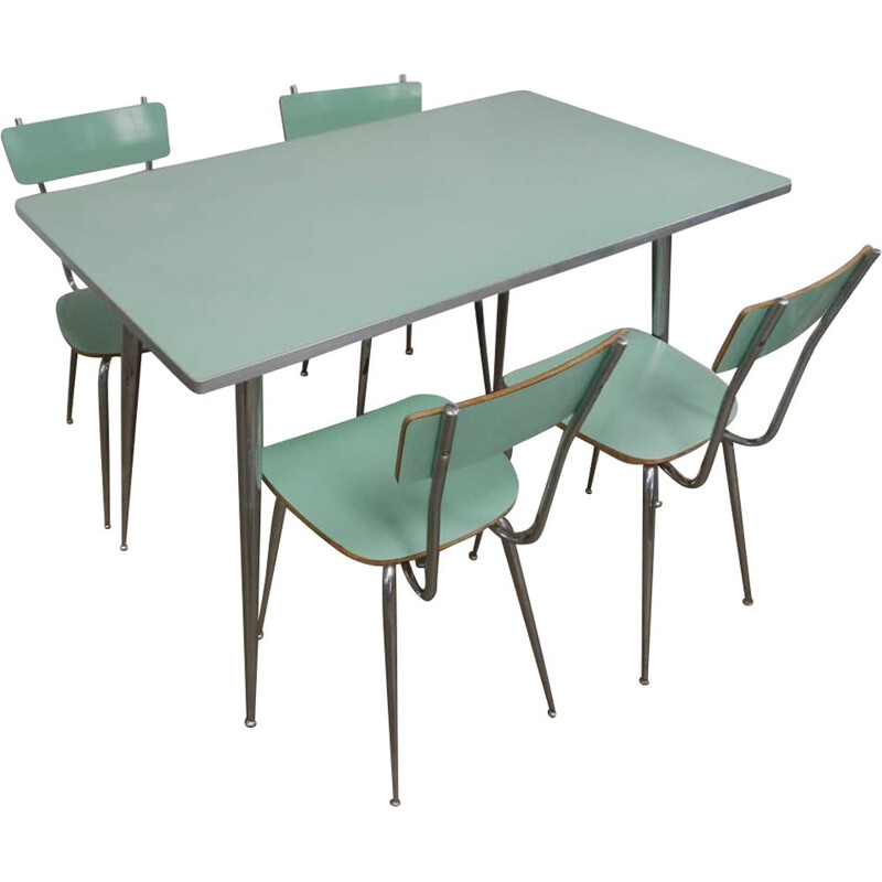 Vintage compressed wood dining set