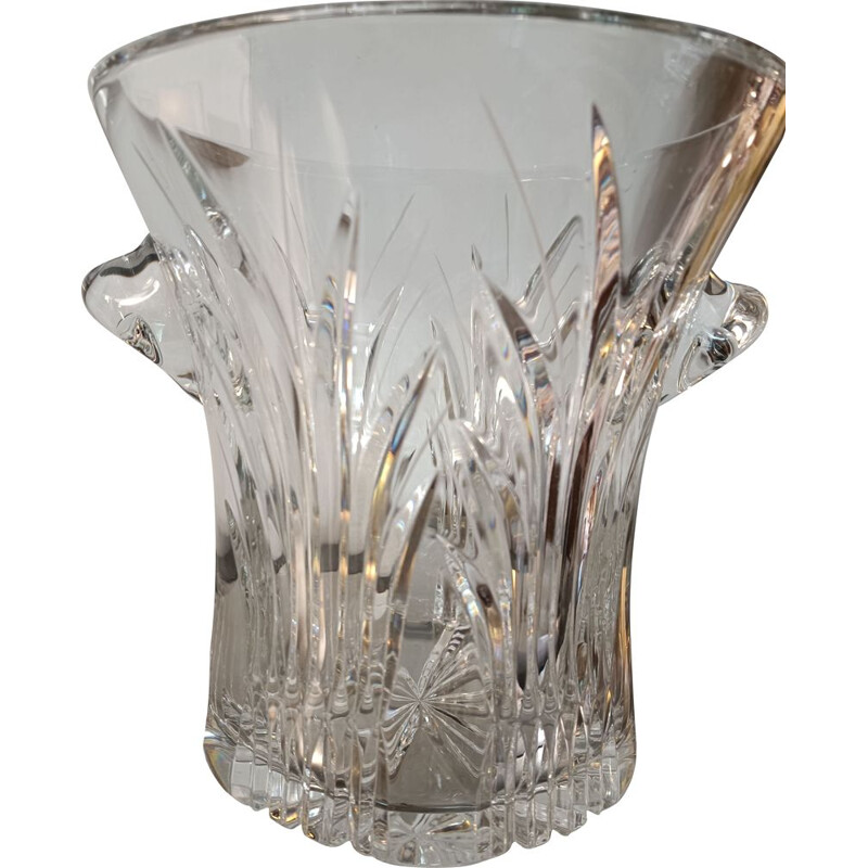 Vintage cut crystal ice bucket, France 1970