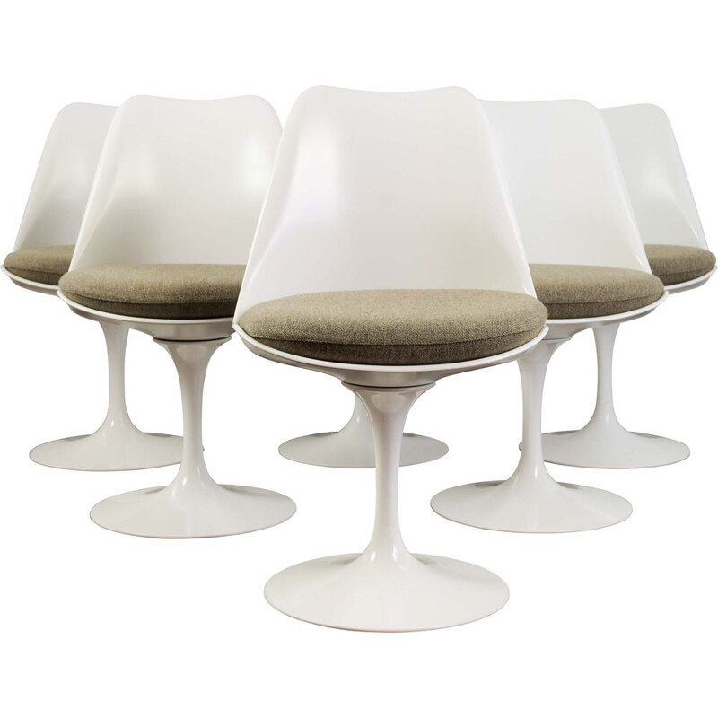 Ensemble de 6 chaises vintage Tulip par Eero Saarinen pour Knoll International, 1957