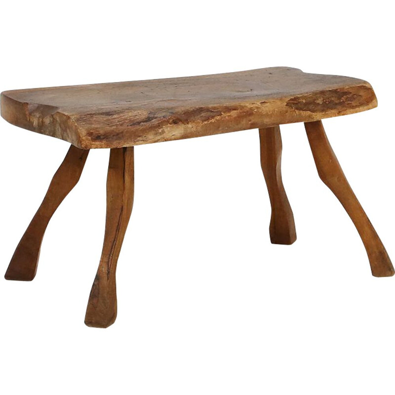 Vintage rustic wooden side table, 1900