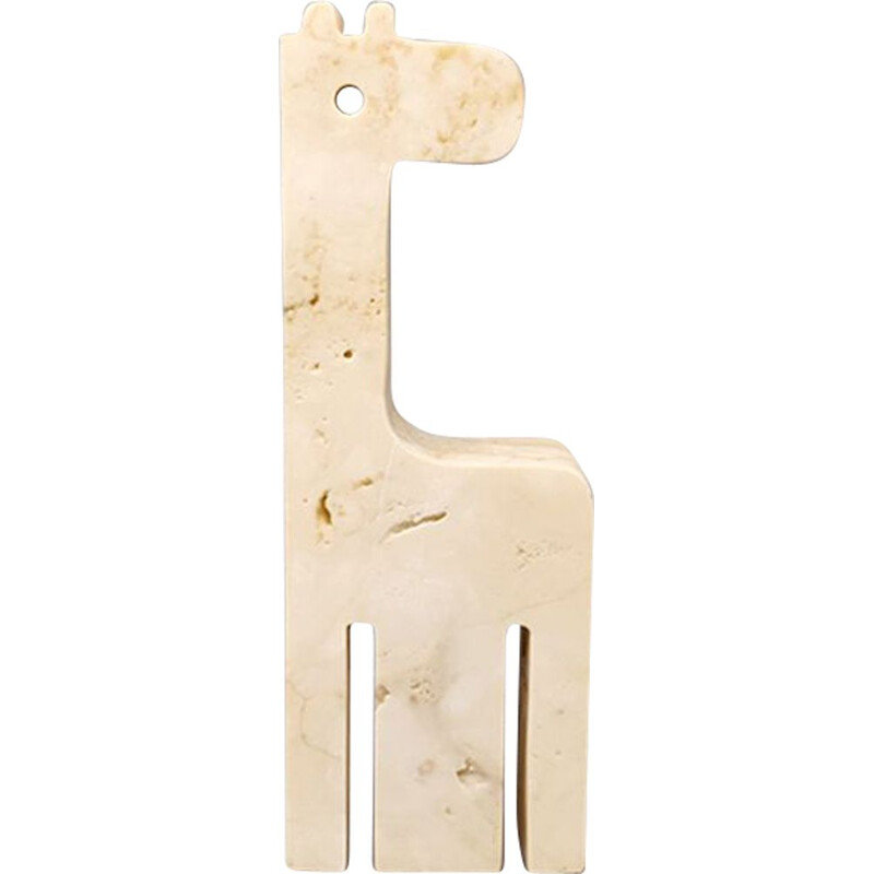 Vintage travertine giraffe sculpture by Enzo Mari for F.lli Mannelli, 1970s