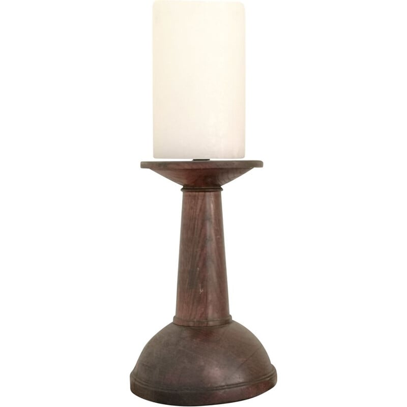 Vintage solid oak candle holder, 1950