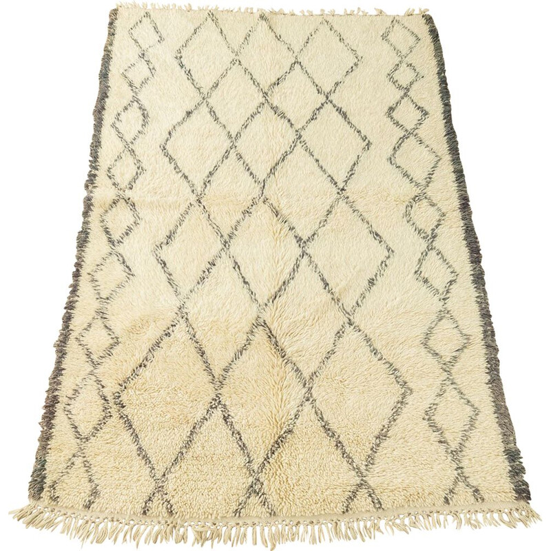 Vintage Berber tapijt "Marmousha" in wol, Marokko