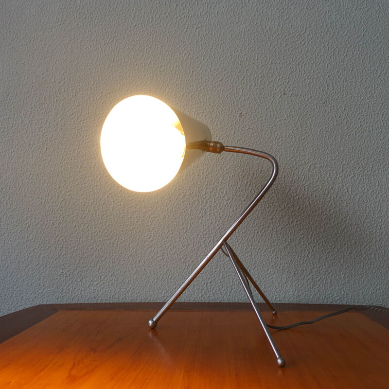 Lámpara italiana de escritorio con trípode, 1950