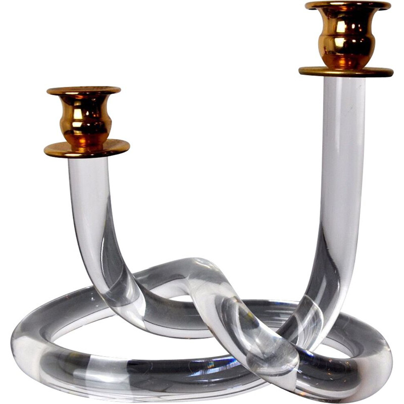 Vintage brass candlestick by Dorothy Thorpe, 1970s