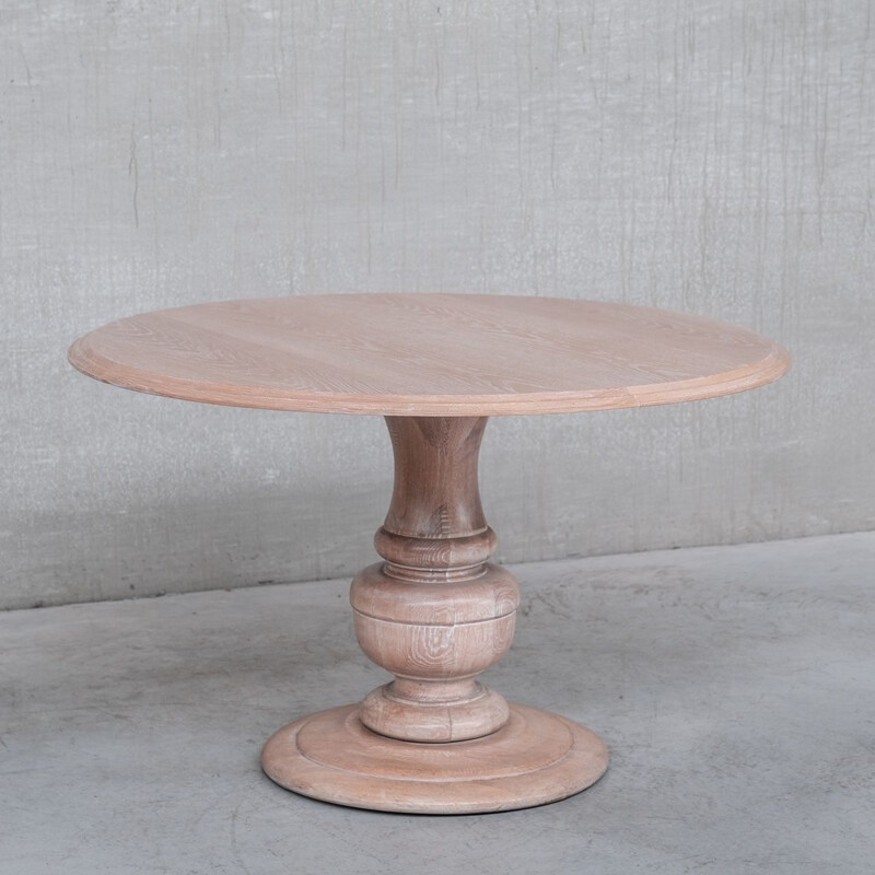 Cerused oakwood French mid-century centre table, 1960s
