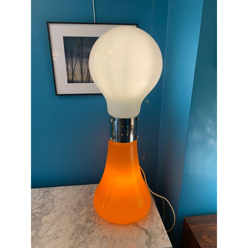 Vintage orange Italian lamp by Carlo Nason