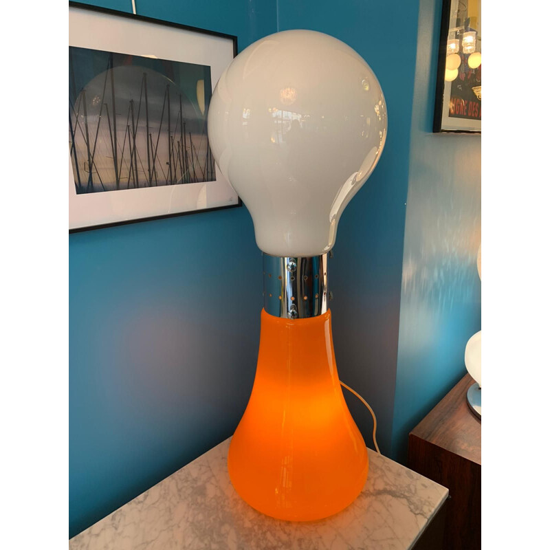 Vintage oranje Italiaanse lamp van Carlo Nason