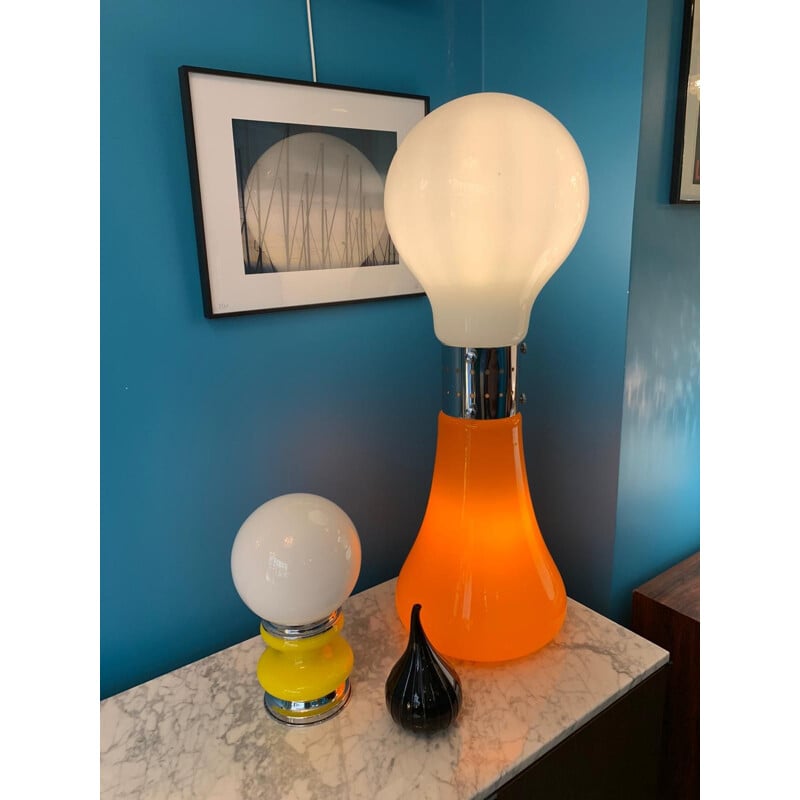 Vintage orange Italian lamp by Carlo Nason