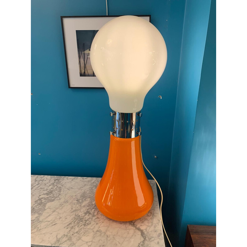 Lampada italiana arancione vintage di Carlo Nason