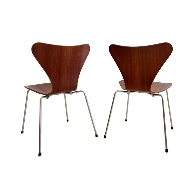 Ensemble de 4 chaises vintage en teck série 7 par Arne Jacobsen pour Fritz Hansen, 1950