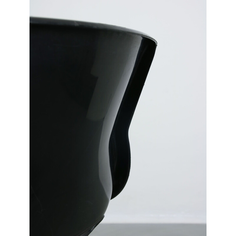 Vintage black office swivel armchair by Svante Schöblom for Overman Ab, Sweden 1970s