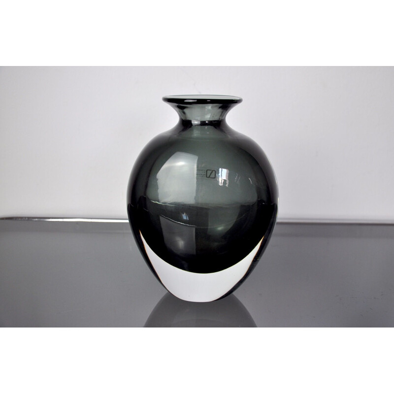 Vintage Vase aus schwarzem Muranoglas von Vincenzo und Carlo Nason, Italien 1960