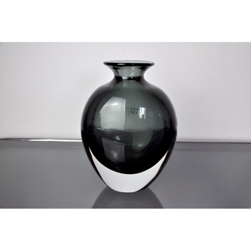 Vintage black Murano glass vase by Vincenzo and Carlo Nason, Italy 1960s