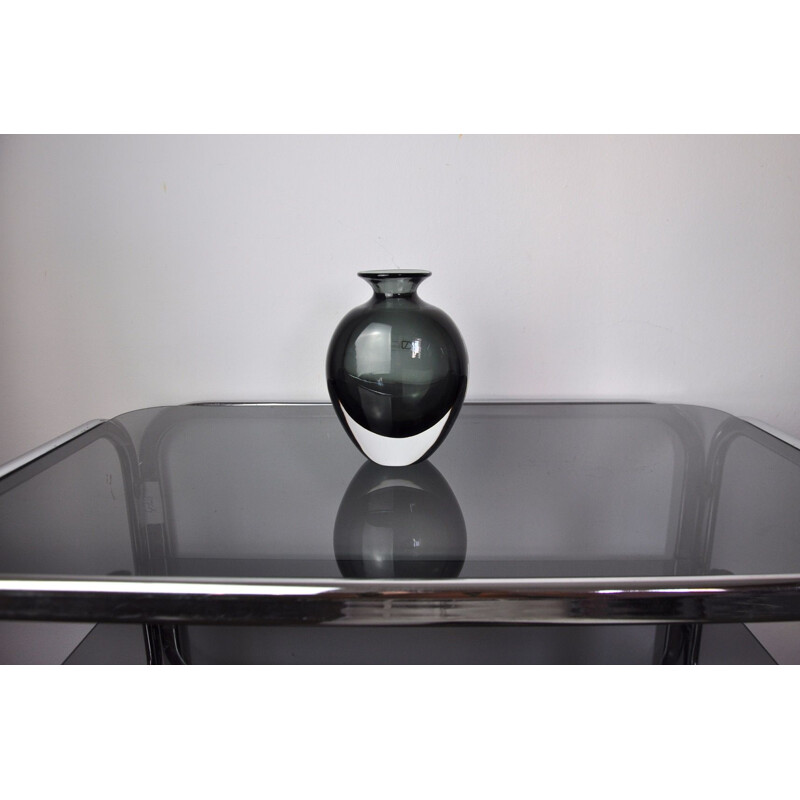 Vintage Vase aus schwarzem Muranoglas von Vincenzo und Carlo Nason, Italien 1960