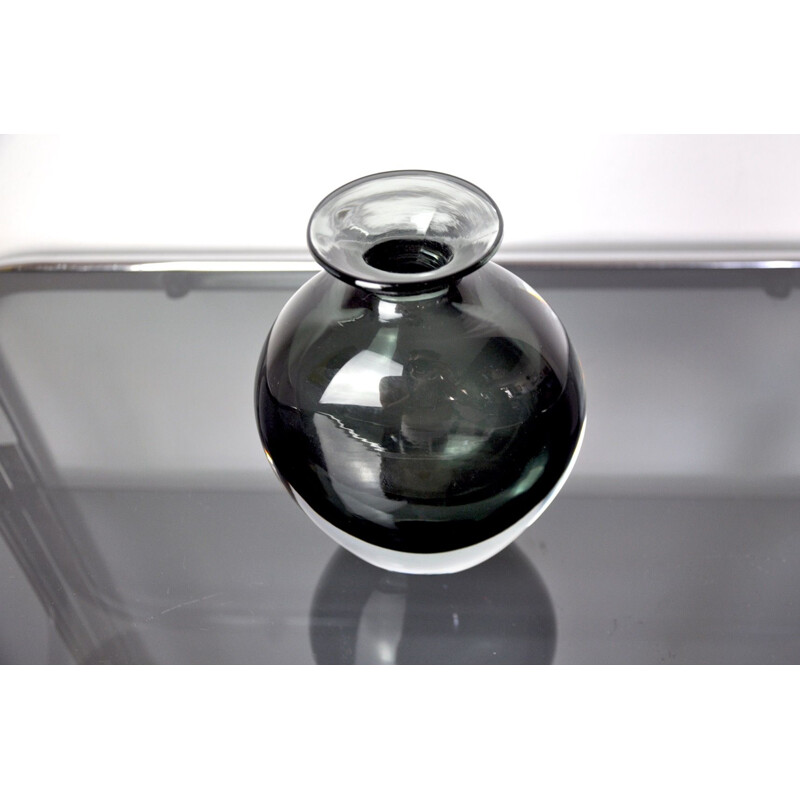 Vintage black Murano glass vase by Vincenzo and Carlo Nason, Italy 1960s