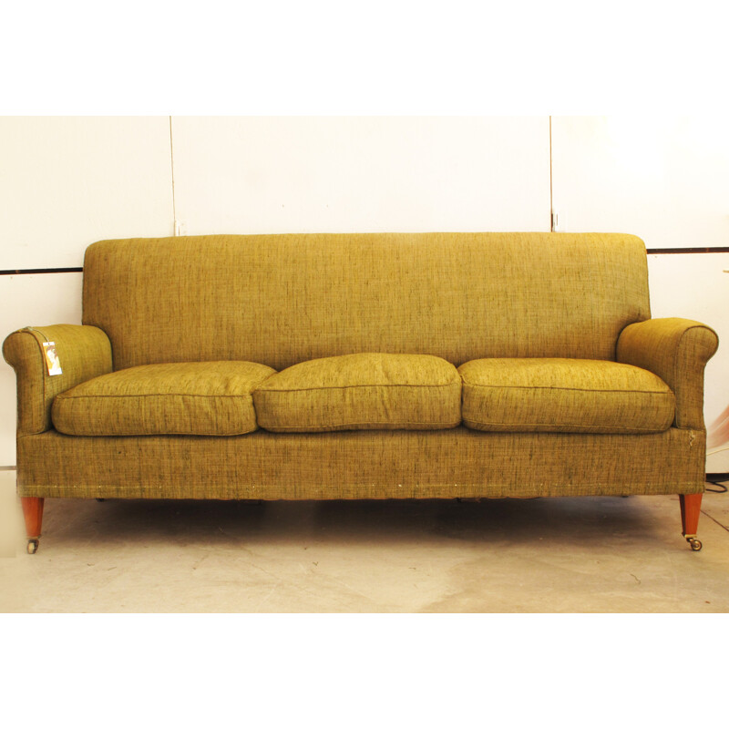 Lenygon & Morant 3-seater sofa in green fabric - 1950s