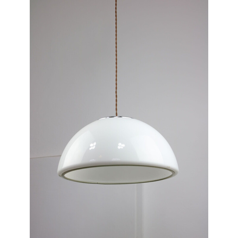 Candeeiro suspenso branco Vintage da Guzzini, 1960