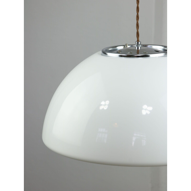 Lámpara de suspensión vintage blanca de Guzzini, 1960