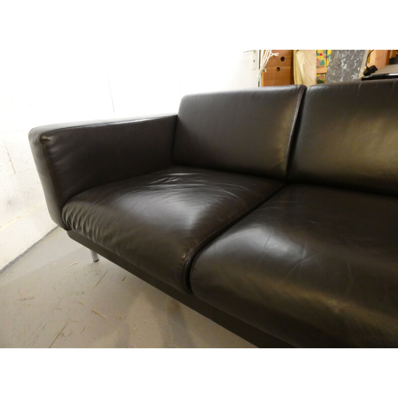 Vintage brown leather sofa by Robin Day for Habitat, 2000s