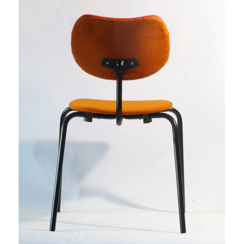 Reupholstered Thonet chair in multicolored wool fabric - 1950s