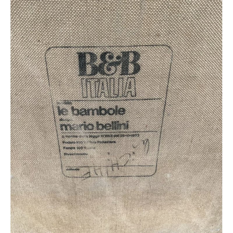 Vintage leather "Bambole" pouffe by Mario Bellini for B&B Italia, 1972