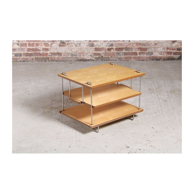 Vintage 3-tier maple and chrome coffee table by Heal's, 2000