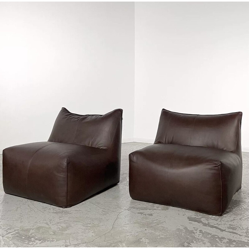 Paire de fauteuils vintage "Bambole" en cuir par Mario Bellini pour B et B Italia, 1972