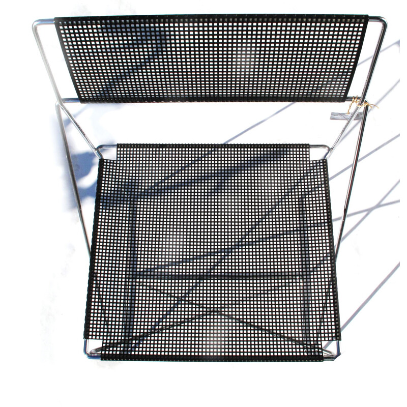 Set of 4 Hybodan "X Line" chairs in chromed metal, Niels Jørgen HAUGESEN - 1970s