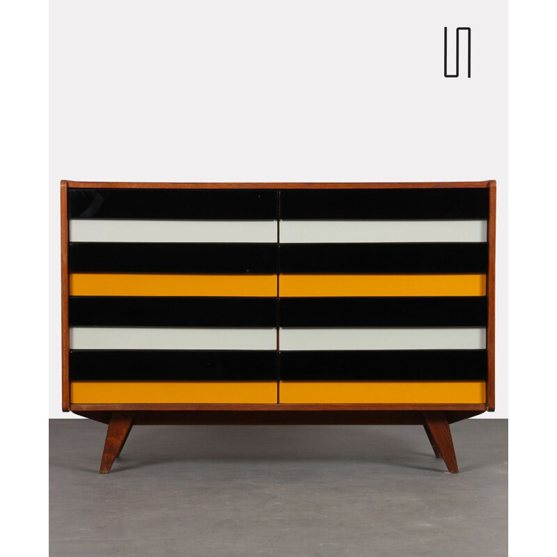 Vintage yellow and black dresser model U-453 by Jiri Jiroutek for Interier Praha, Czech Republic 1960