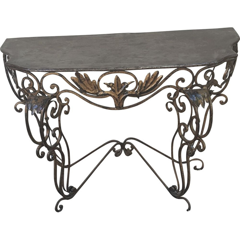 Vintage wrought iron console