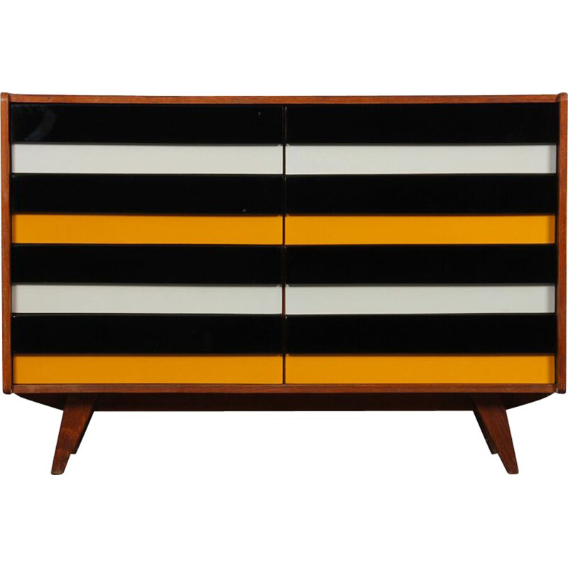 Vintage yellow and black dresser model U-453 by Jiri Jiroutek for Interier Praha, Czech Republic 1960