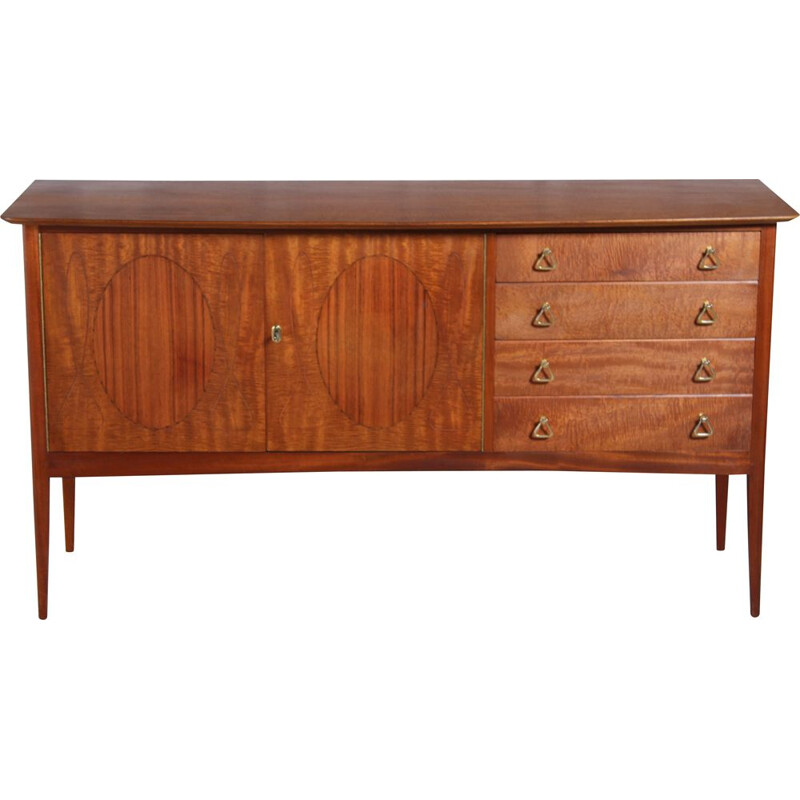 Credenza vintage in mogano Fiddleback di John Herbert per Younger, 1957