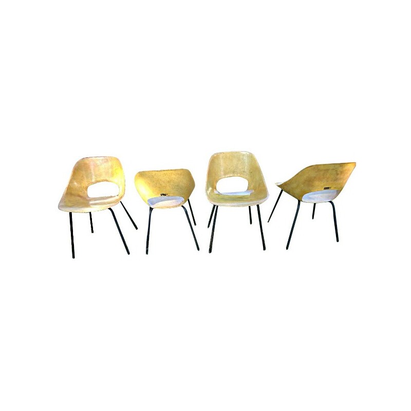 Set of 4 tulip chairs, Pierre GUARICHE - 1953