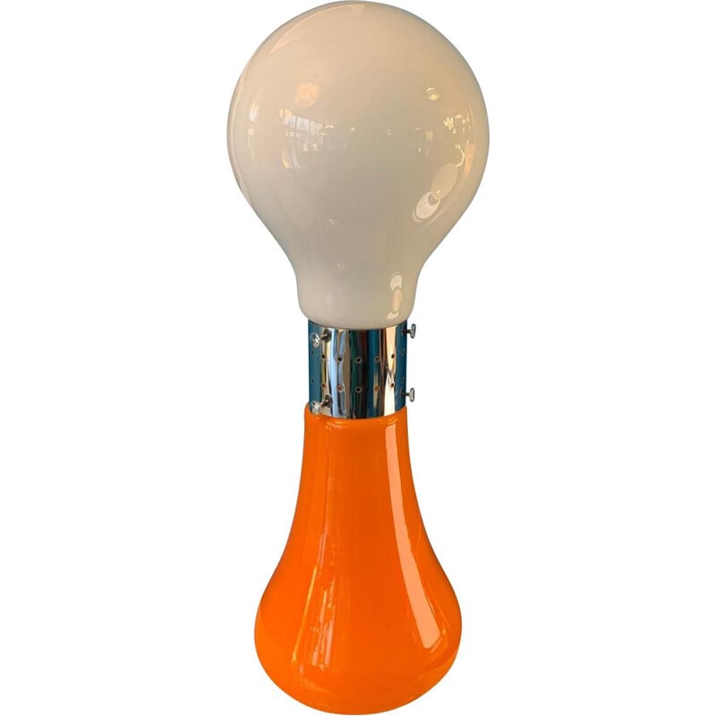 Vintage orange Italian lamp by Carlo Nason