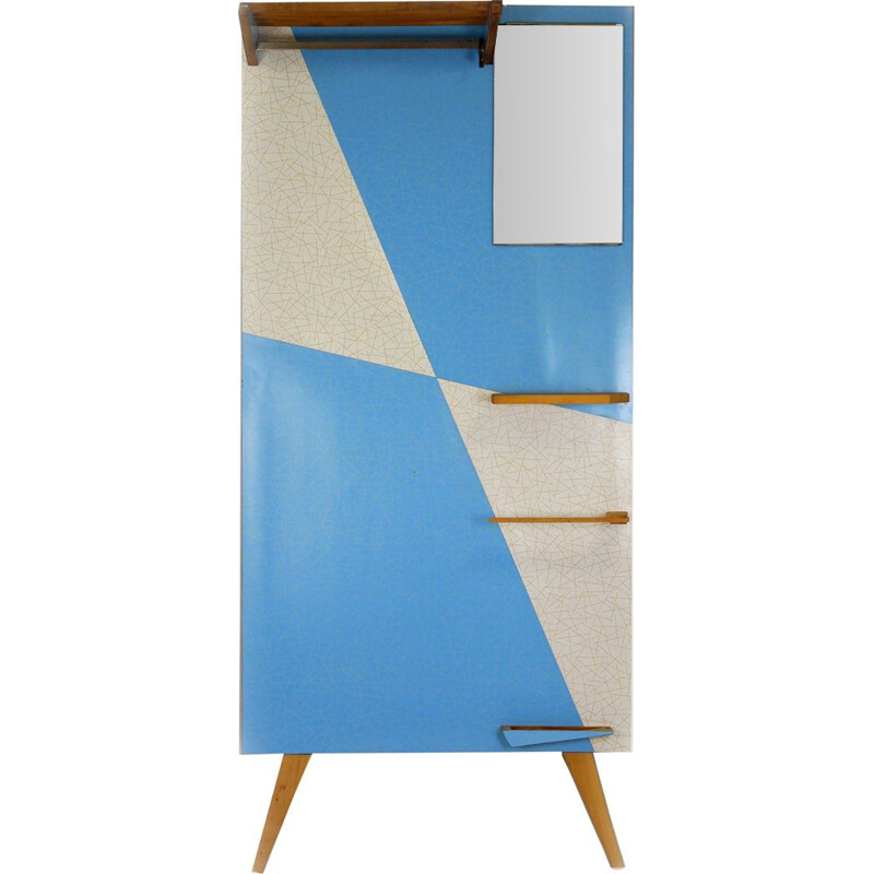 Porte-manteau géométrique vintage en formica par Drevokov Blatna, 1960