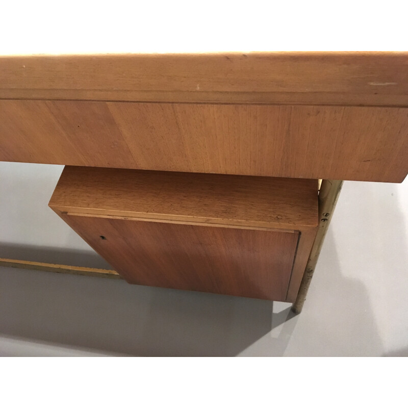 Mid century desk in rosewood and brass - 1950s