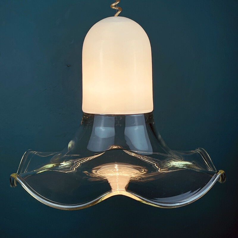 Lampadario vintage in vetro di Murano di Roberto Pamio