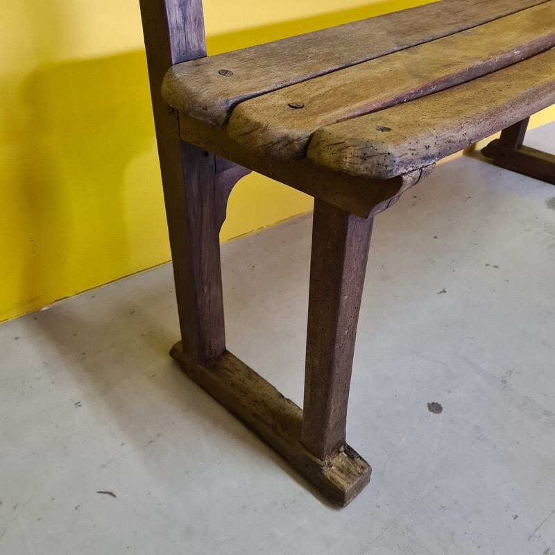 Vintage French wooden bench, 1800s