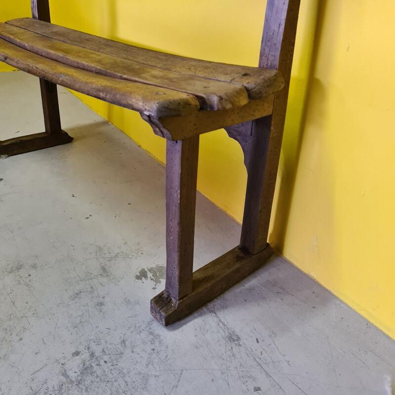 Vintage French wooden bench, 1800s