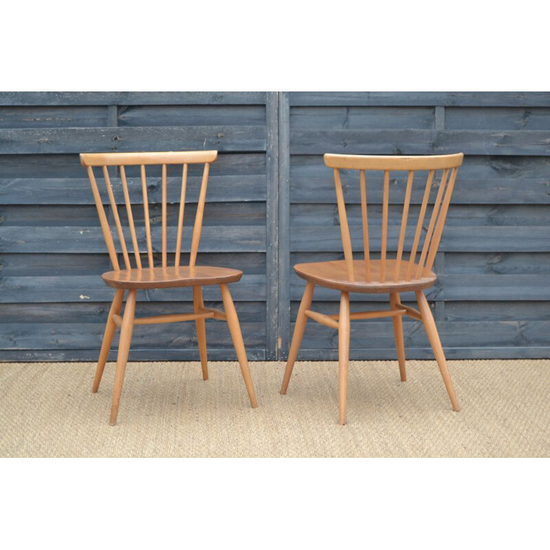 Set of 6 vintage elmwood chairs by Lucian Ercolani for Ercol