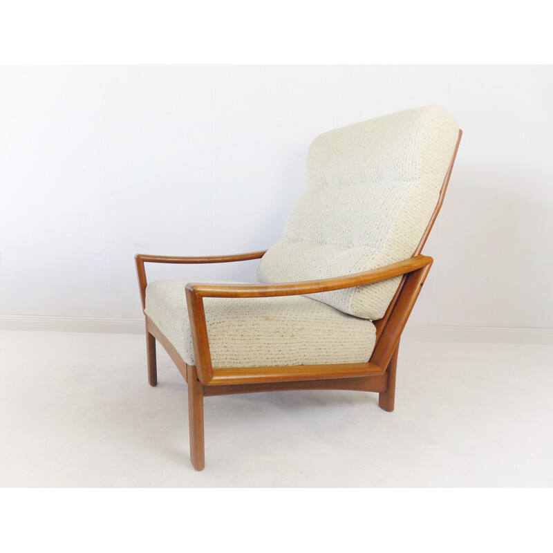 Poltrona danese vintage in teak di Grete Jalk per Glostrup, 1960