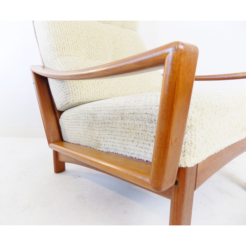 Cadeira de braços de teca dinamarquesa Vintage por Grete Jalk para Glostrup, 1960