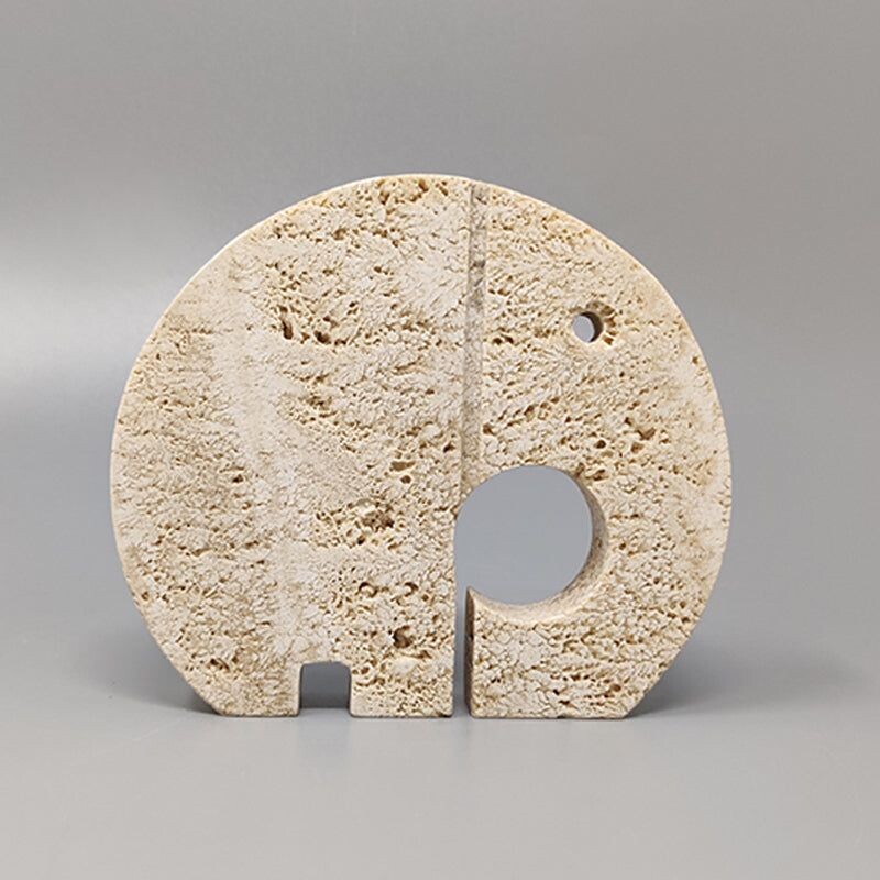 Vintage elephant travertine sculpture by Enzo Mari for F.lli Mannelli, Italy 1970s