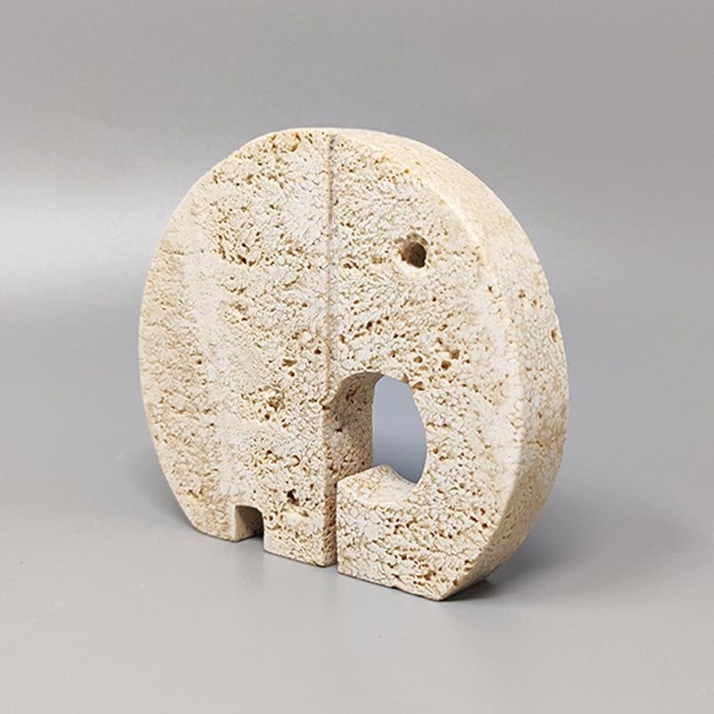 Vintage elephant travertine sculpture by Enzo Mari for F.lli Mannelli, Italy 1970s