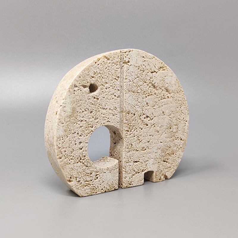 Vintage elephant travertine sculpture by Enzo Mari for F.lli Mannelli, Italy 1970s