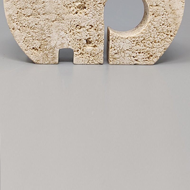 Vintage elephant travertine sculpture by Enzo Mari for F.lli Mannelli, Italy 1970s
