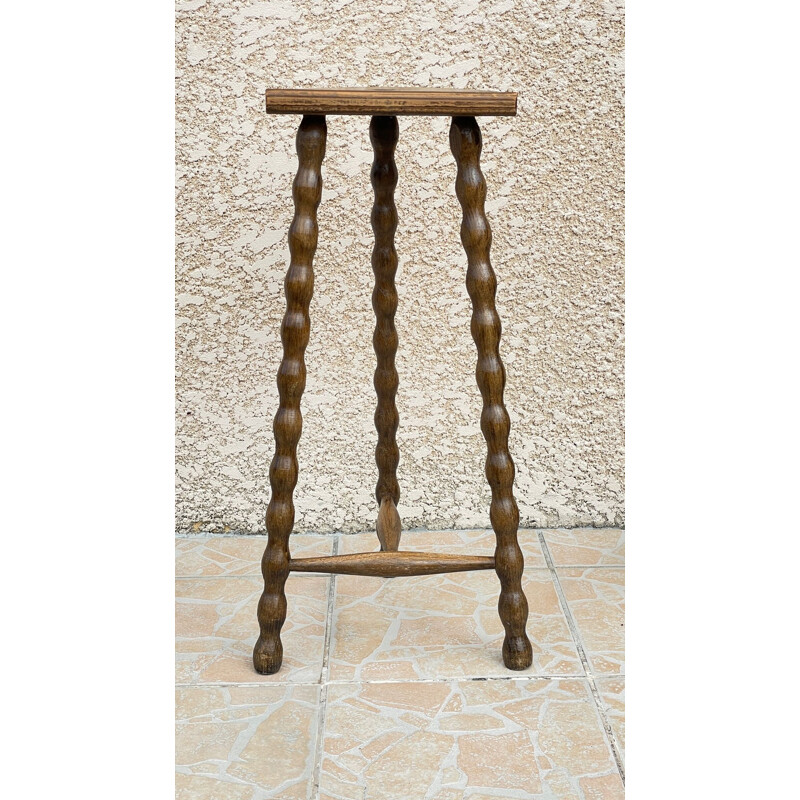 Vintage wooden high tripod stool